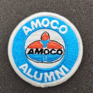 Patch Amoco Alumni Torch Logo Embroidered Sew On Iron 1970's Vintage NOS 2.75"